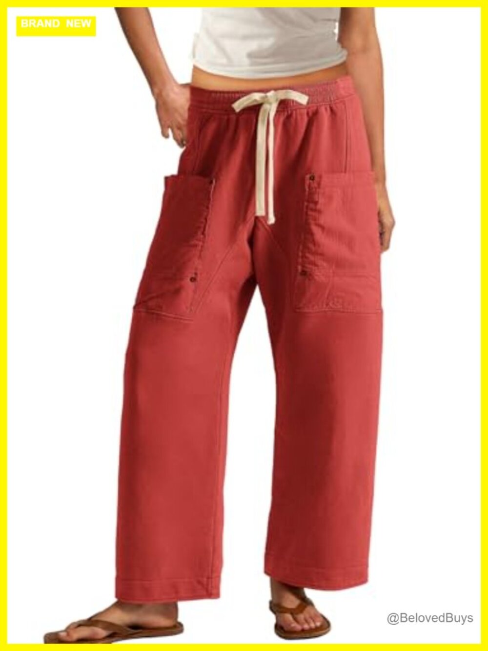 Panadila Wide Leg Baggy Sweatpants Drawstring Elastic Waist Pockets Casual